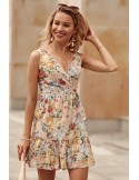 Rochie lejeră pudrată cu cravată pe umeri PR3206 - Magazin online - Boutique